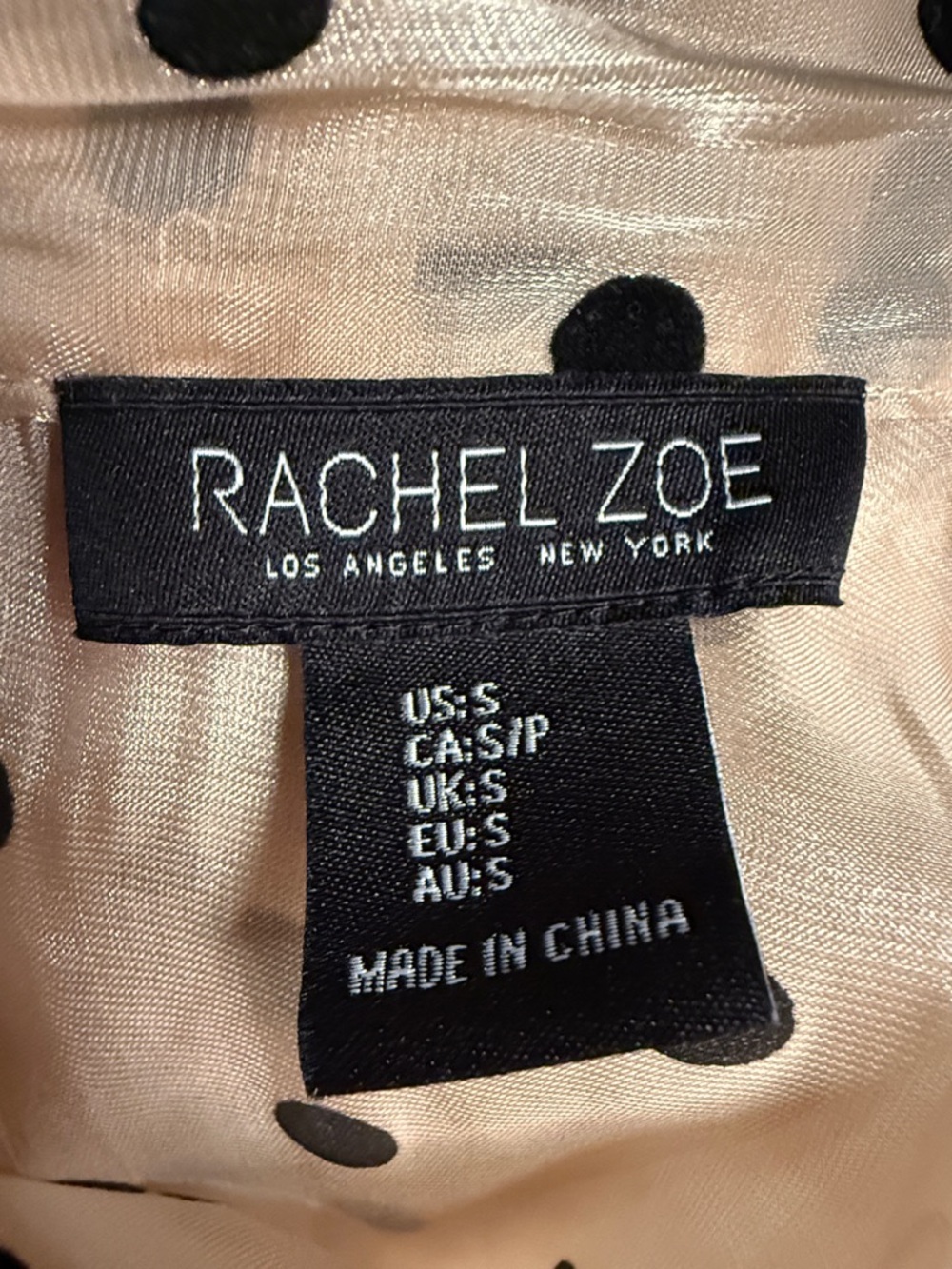 Rachel Zoe Cream Polka Dot Tie-Neck Sleeveless - Picture 5 of 5